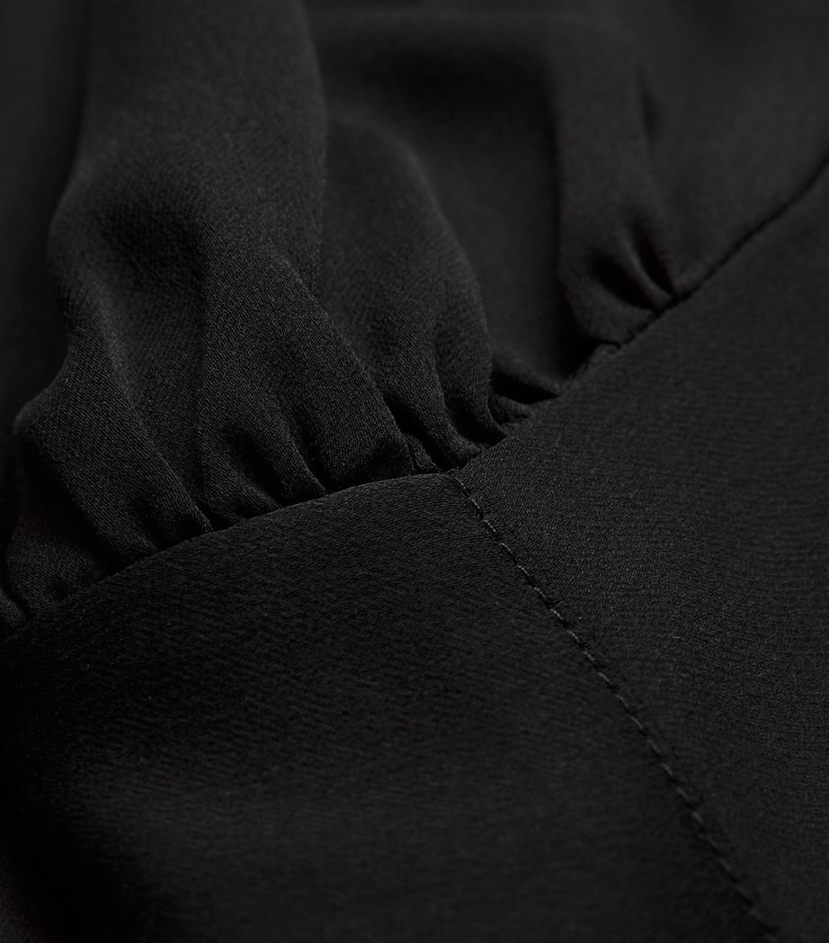 Black Silk Pussybow Blouse