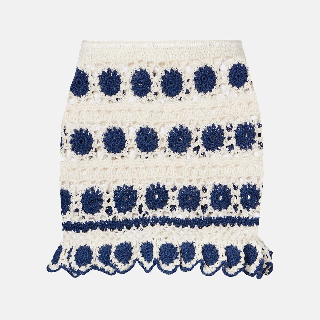 Anna Kosturova - Bouquette crochet cotton miniskirt