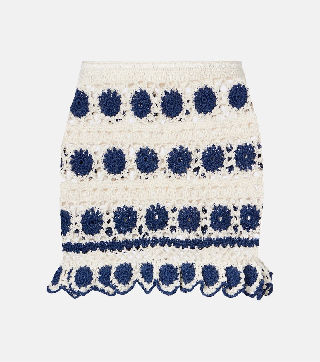 Anna Kosturova - Bouquette crochet cotton miniskirt