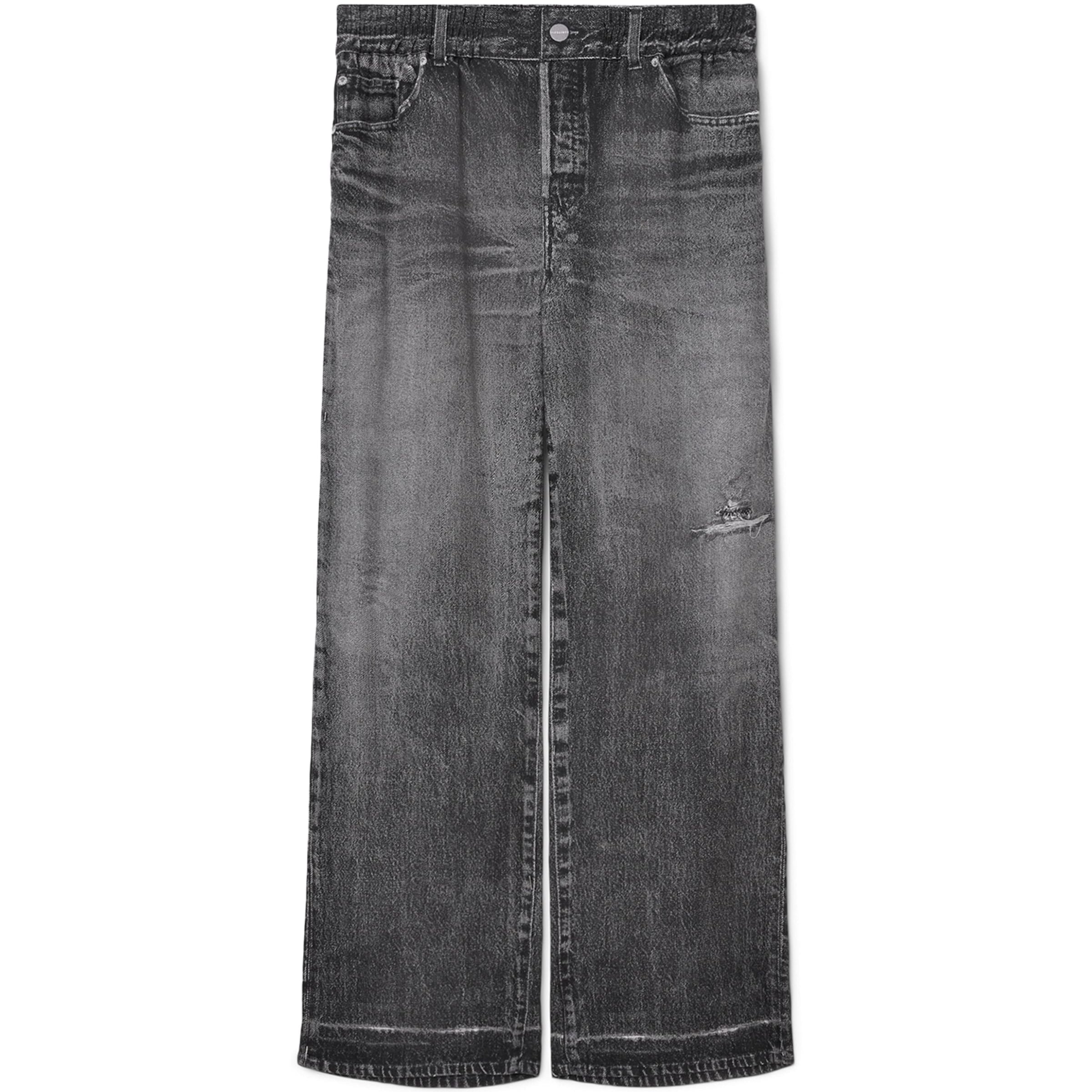 AllSaints Black Tyler Illusion Print Wide-Leg Trousers