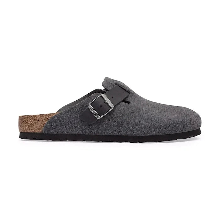 Birkenstock erkek süet terlik sabo Boston Mixed Leather