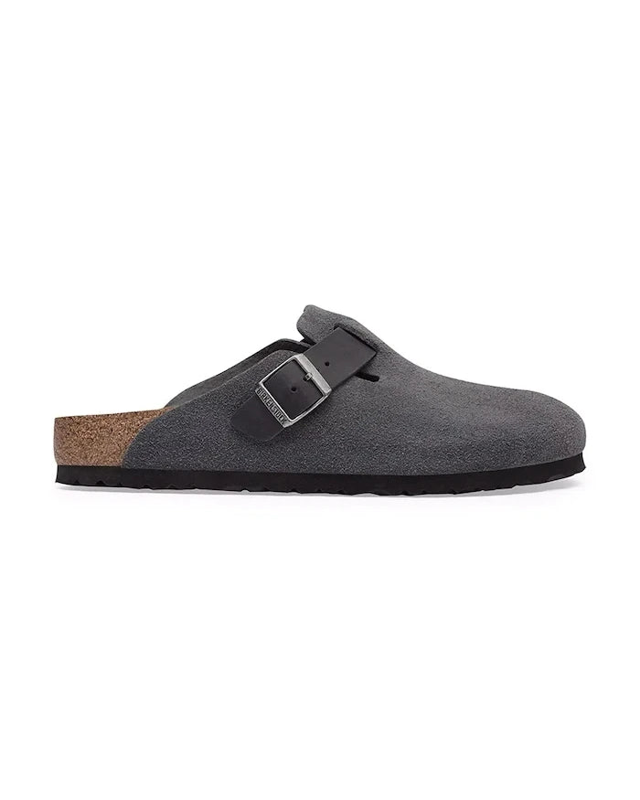 Birkenstock erkek süet terlik sabo Boston Mixed Leather
