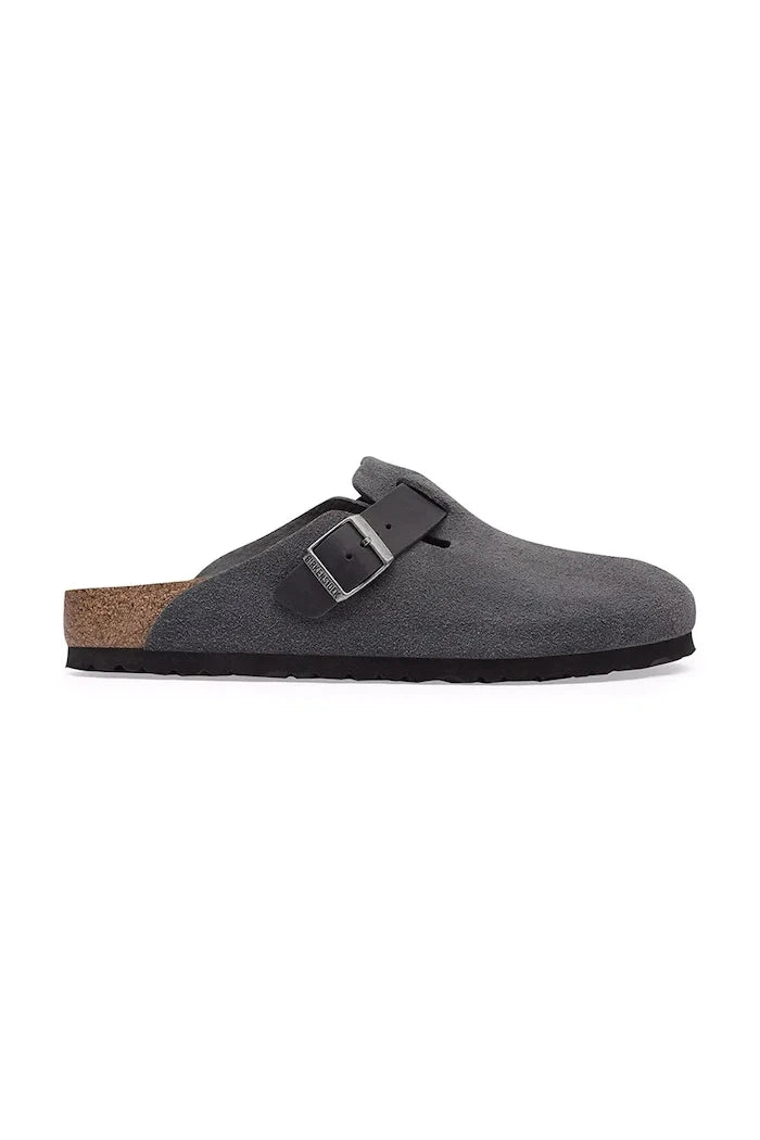 Birkenstock erkek süet terlik sabo Boston Mixed Leather