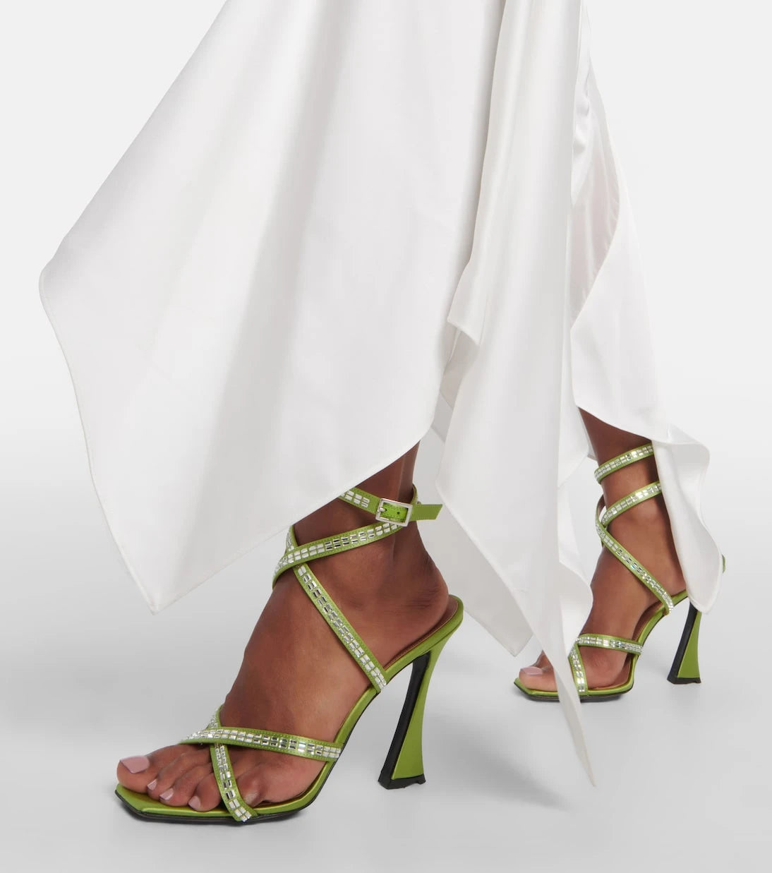 D'Accori - Carre embellished satin sandals