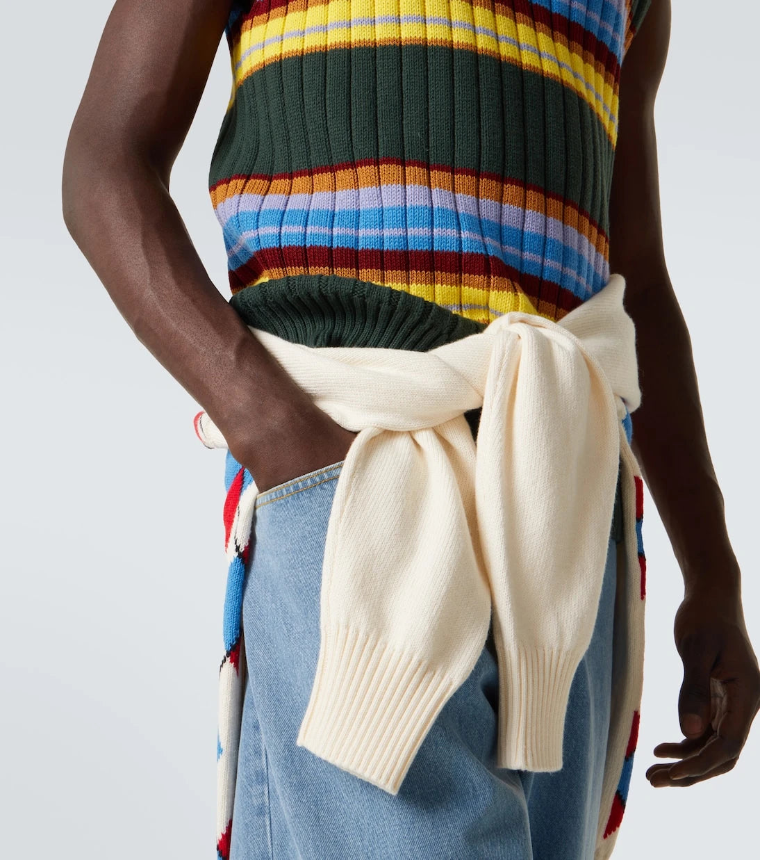 Dries Van Noten - Striped cotton and wool sweater vest