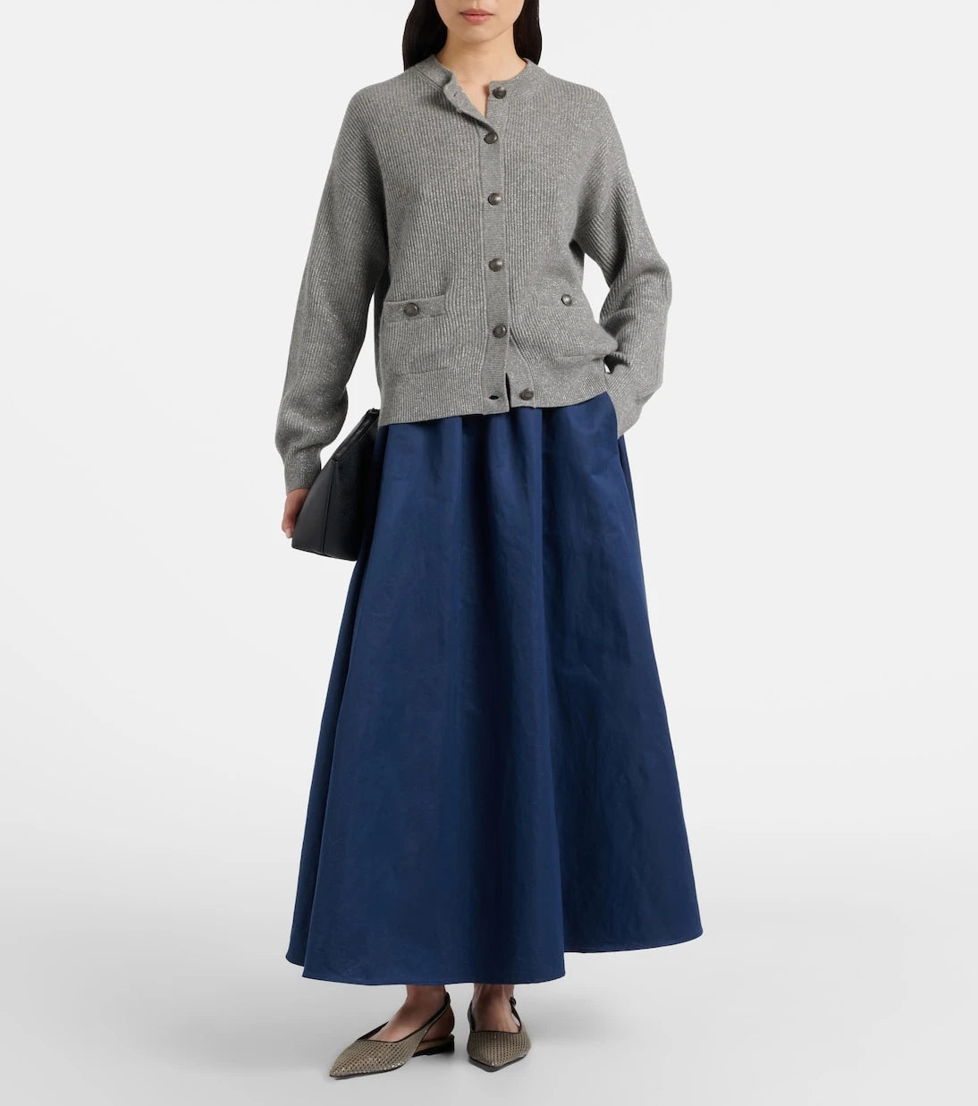 Brunello Cucinelli - Cashmere-blend lamé cardigan