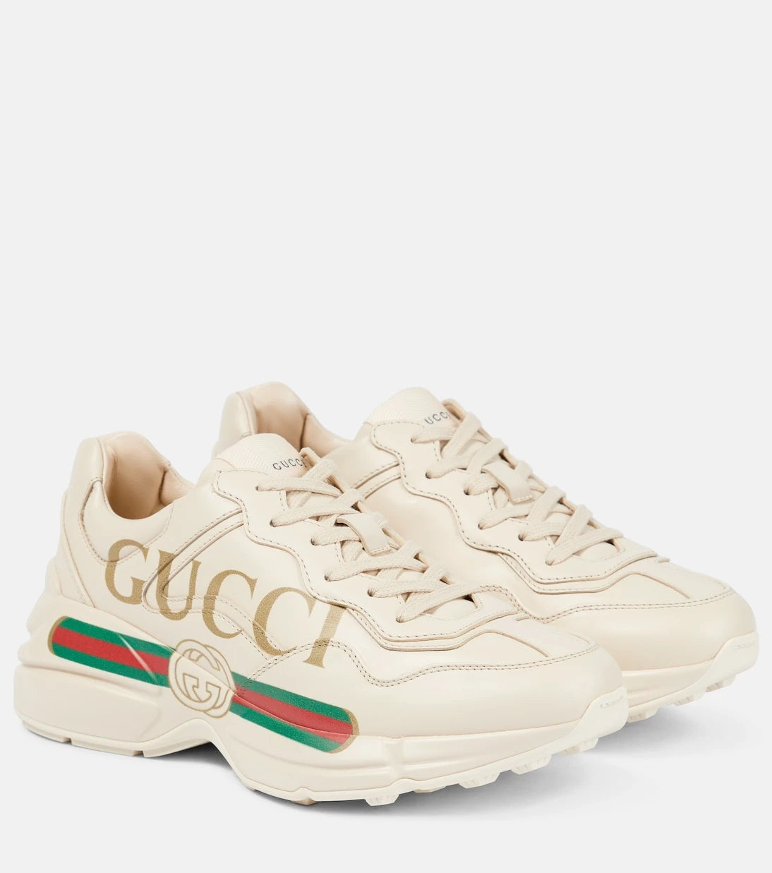 Gucci - حذاء سنيكرز Rhyton الجلدي