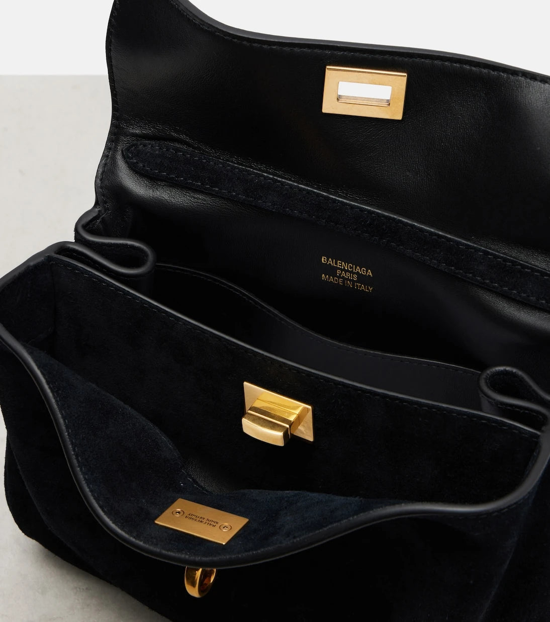 Balenciaga - حقيبة روديو ميني بقبضة علوية من جلد السويد