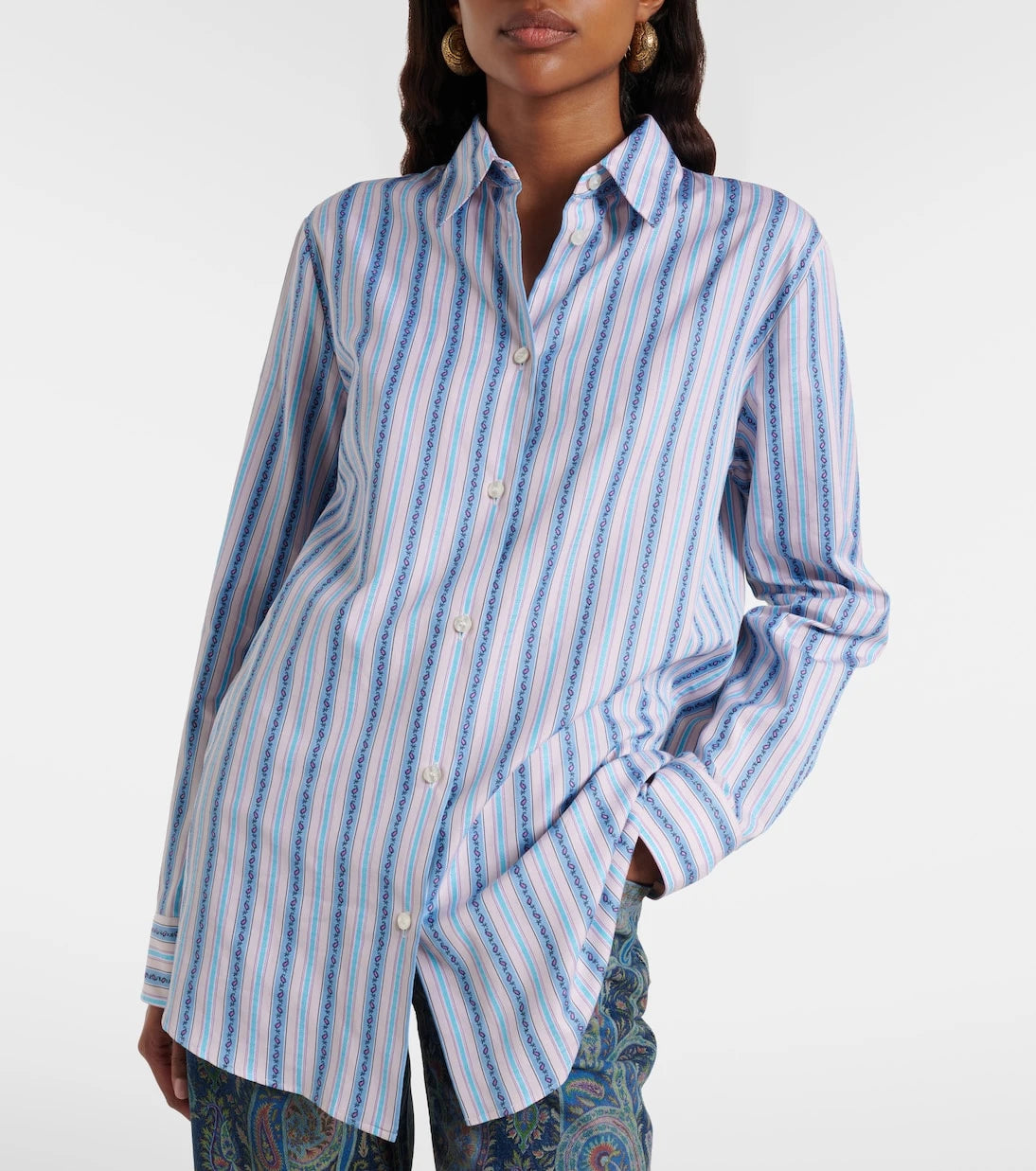 Etro - Paisley striped cotton shirt