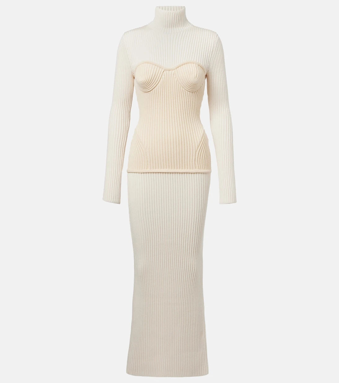 Jean Paul Gaultier - Ribbed-knit wool-blend maxi dress