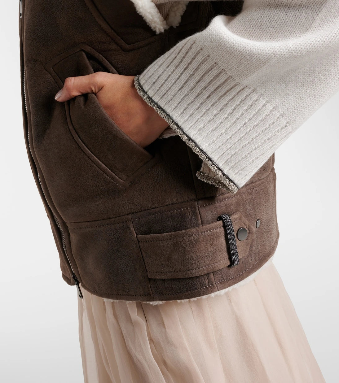 Brunello Cucinelli - Shearling-lined leather vest