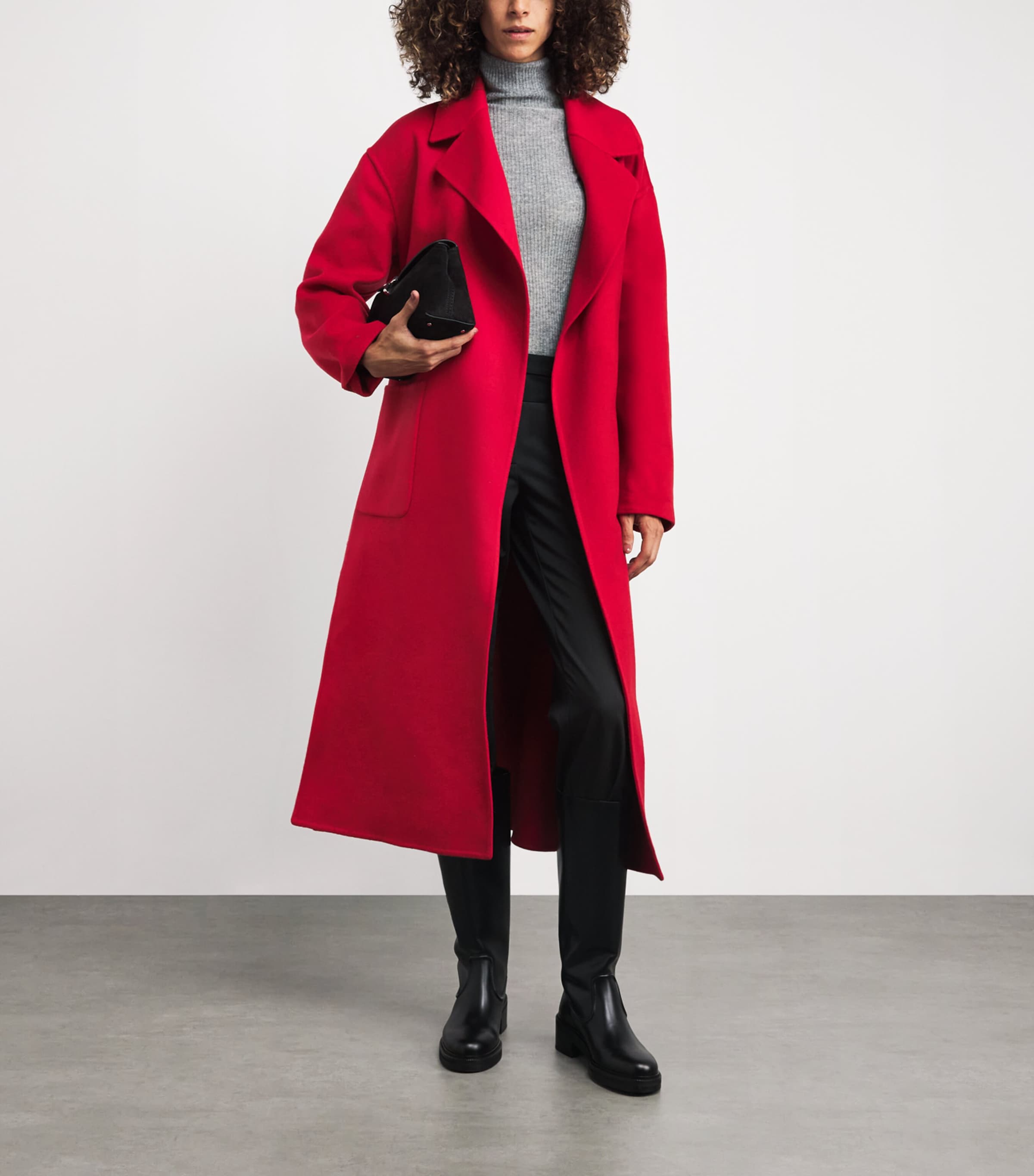 Fabiana Filippi Red Wool-Cashmere Wrap Coat