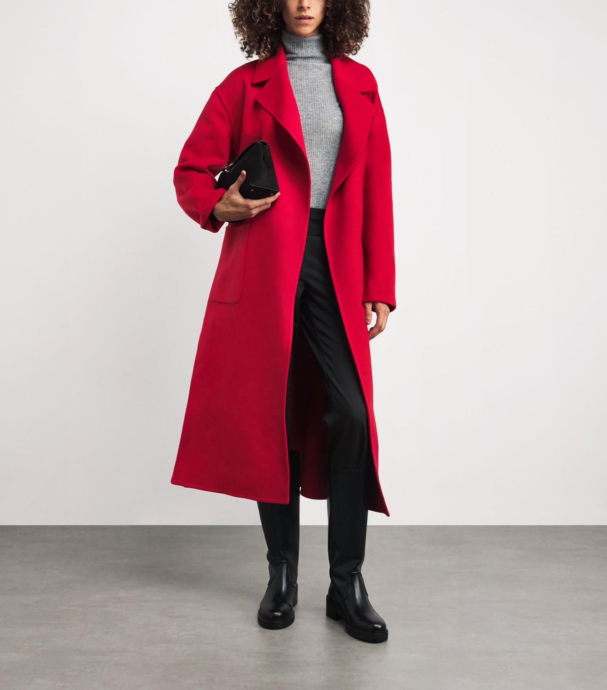Fabiana Filippi Red Wool-Cashmere Wrap Coat