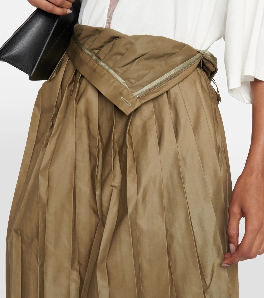 MM6 Maison Margiela - Pleated asymmetric midi skirt
