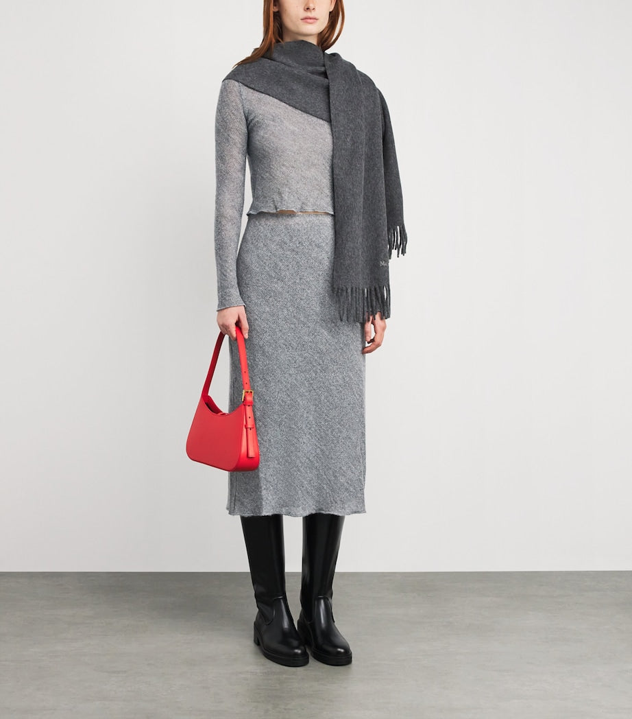 MAX&Co. Grey Long-Sleeve Crop Top