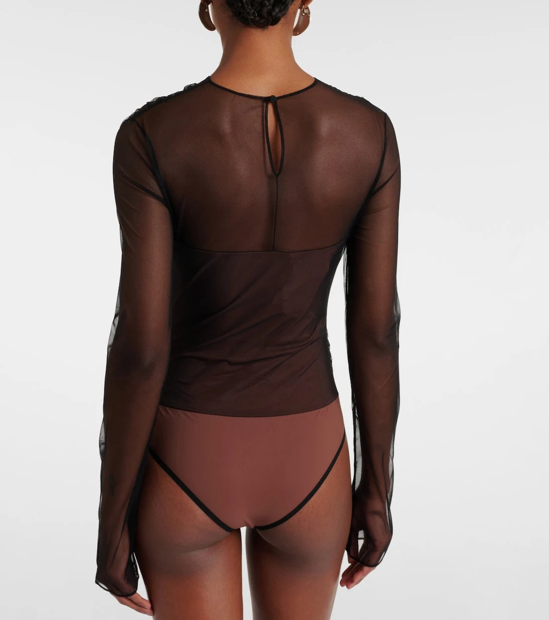 Nensi Dojaka - Renee draped tulle bodysuit