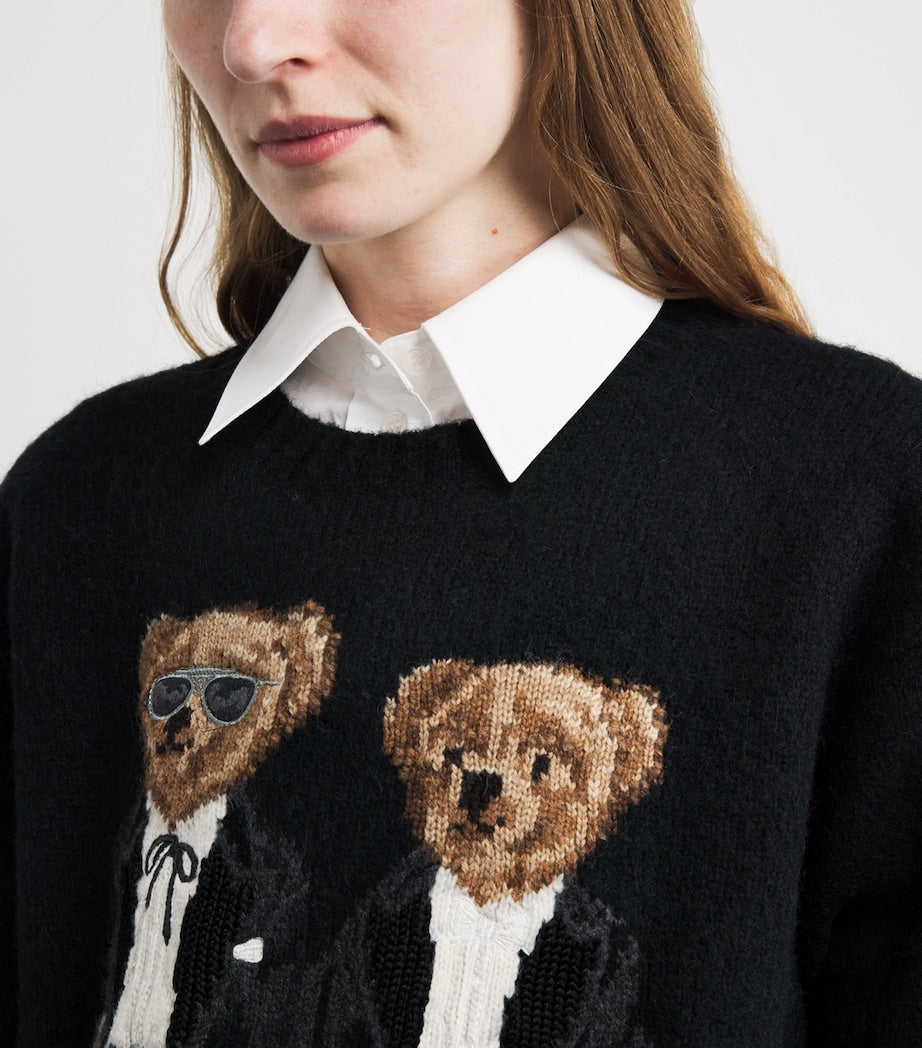 Wool-Blend Ralph and Ricky Bear Sweater POLO BLACK MULTI