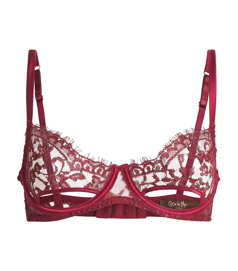 Burgundy Lace-Silk Naraya Balcony Bra