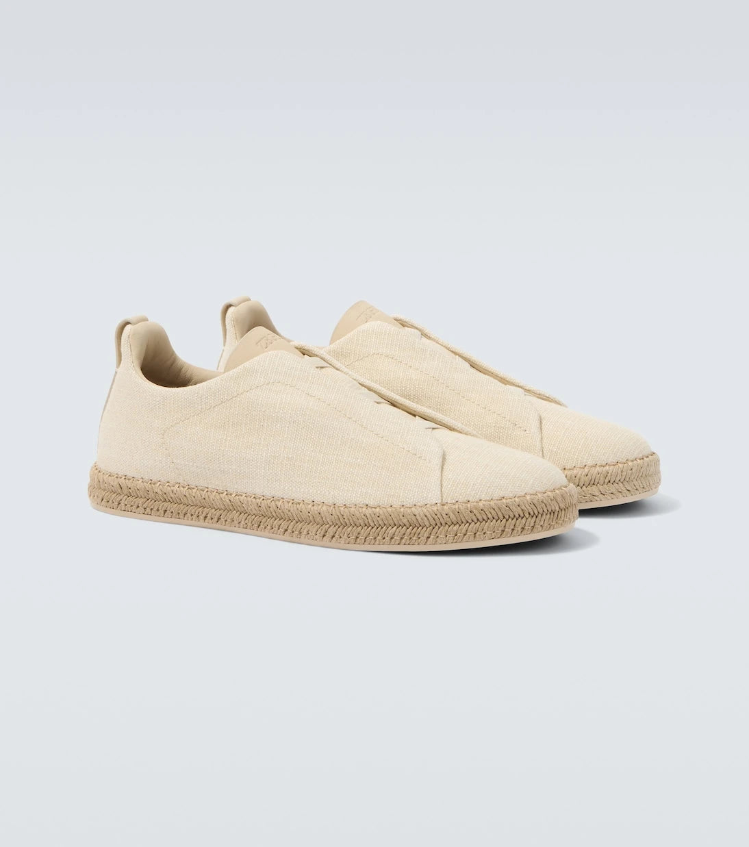 Zegna - Triple Stitch canvas slip-on sneakers