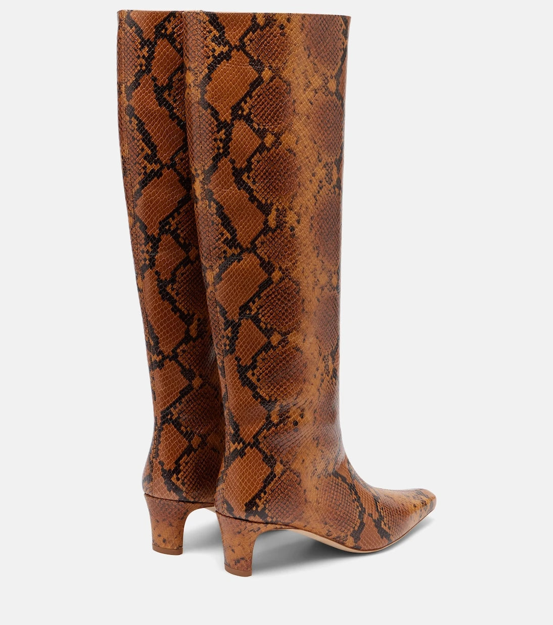 Staud - Wally snake-effect leather knee-high boots