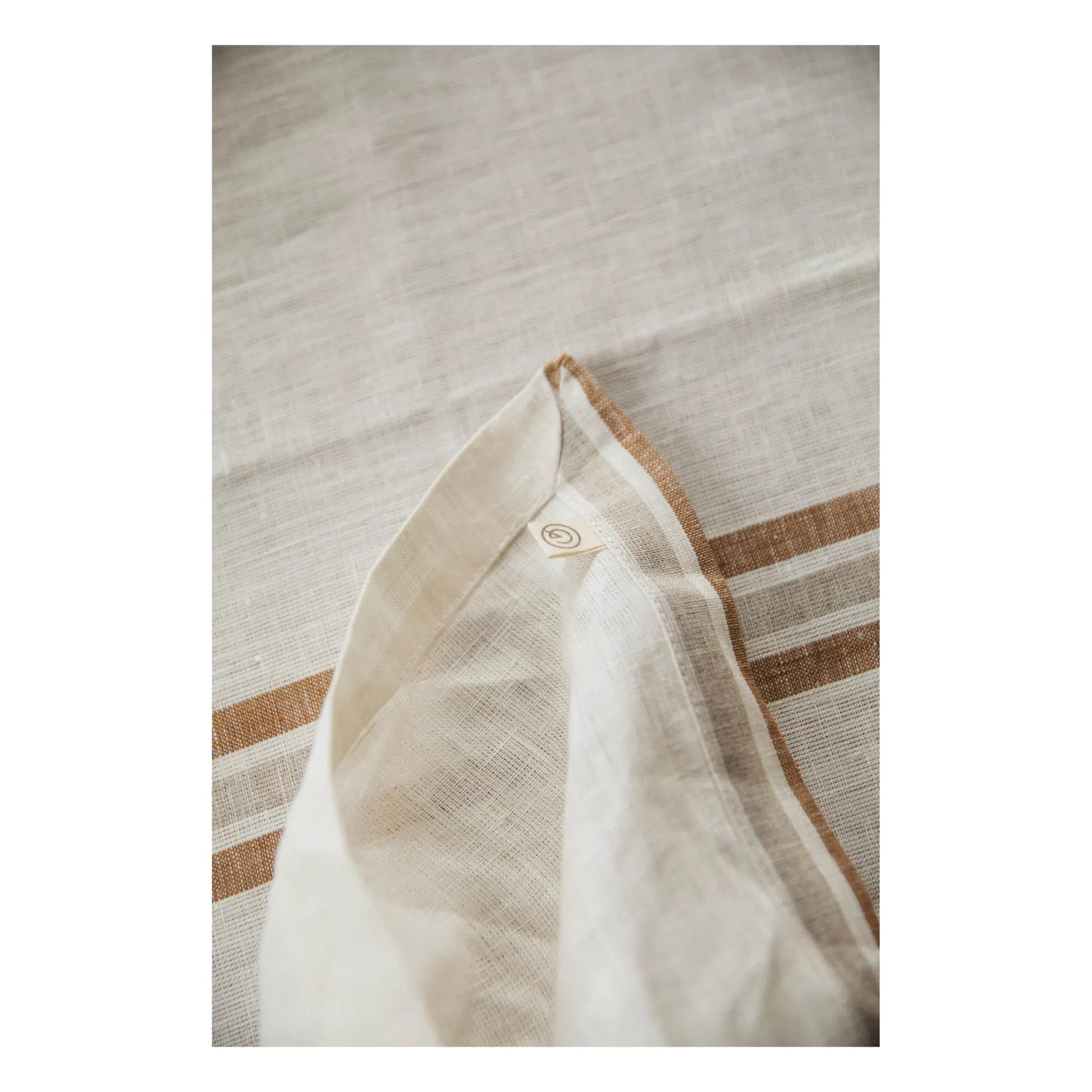 Gabrielle Paris - Striped Washed Linen Napkins | Coffee