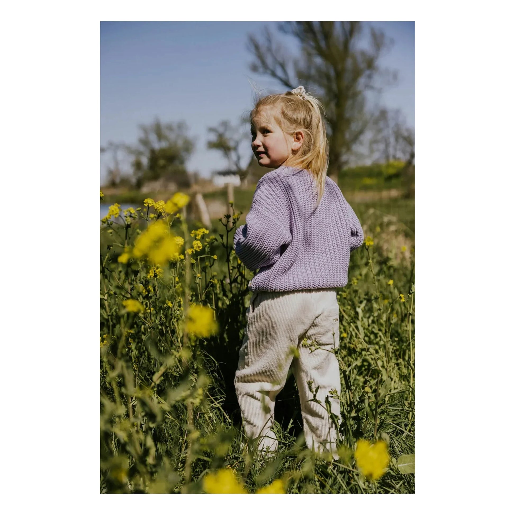 Yuki - Organic Cotton Chunky Cardigan | Lilac