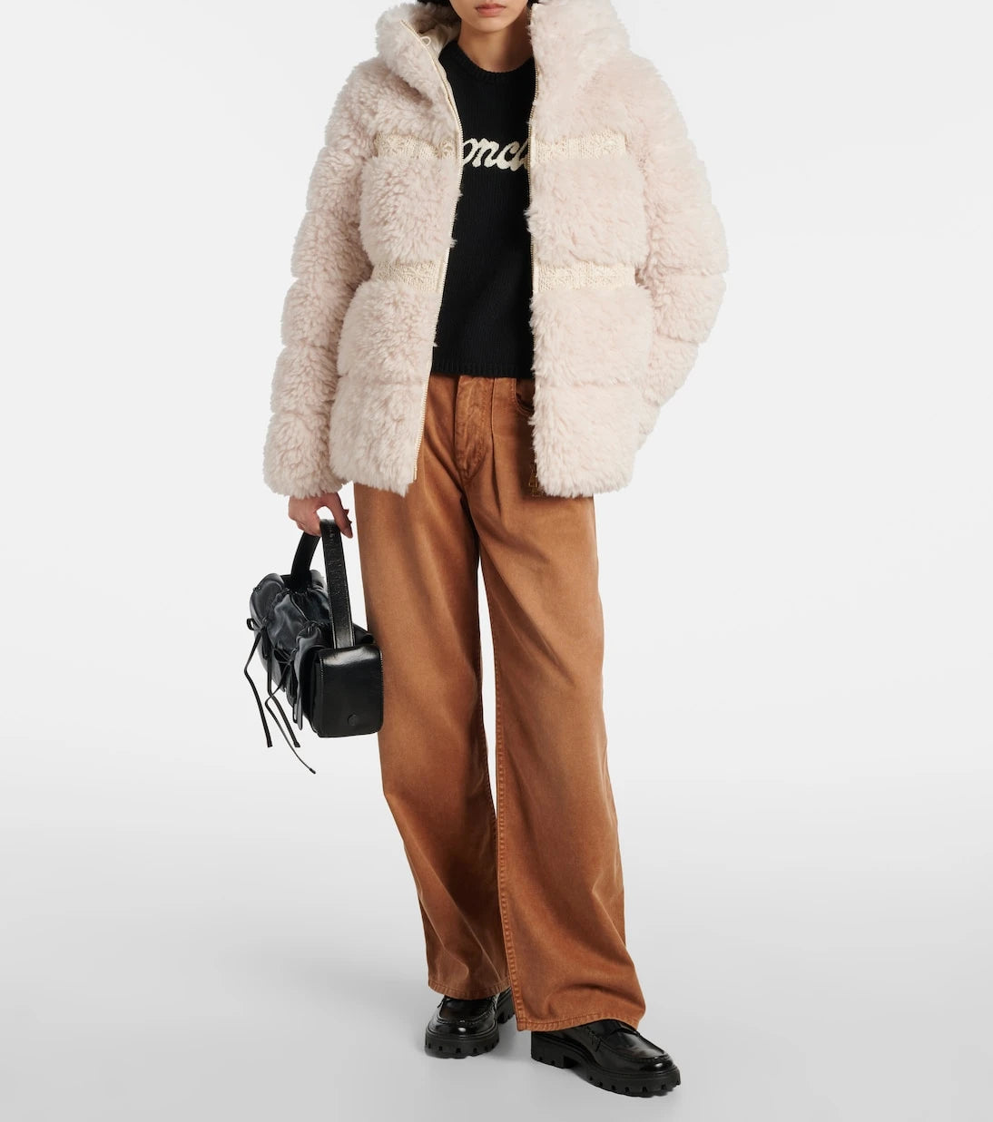 Moncler - Verie makrome peluş kuş tüyü mont