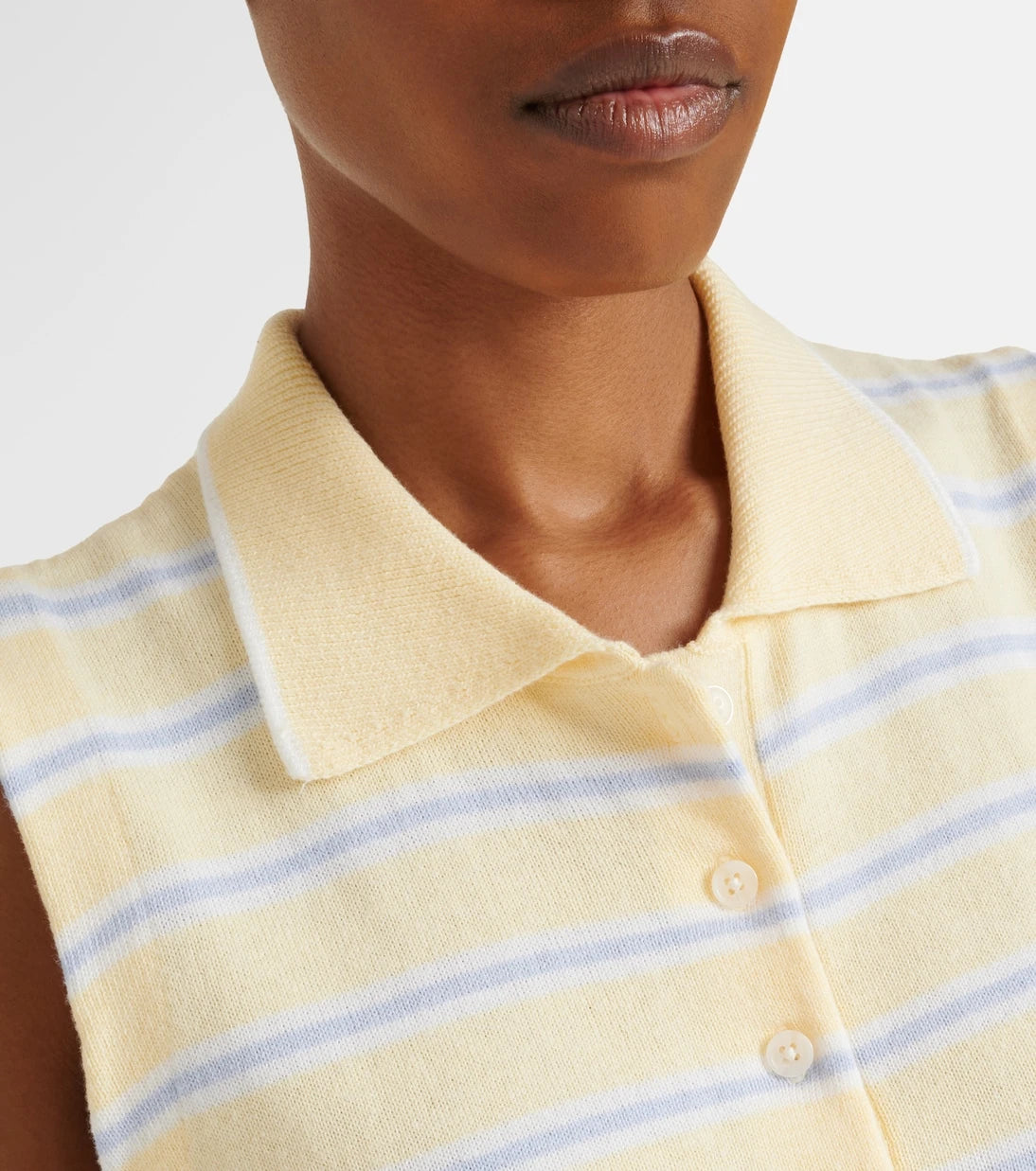 Varley - Rue striped cotton-blend polo shirt