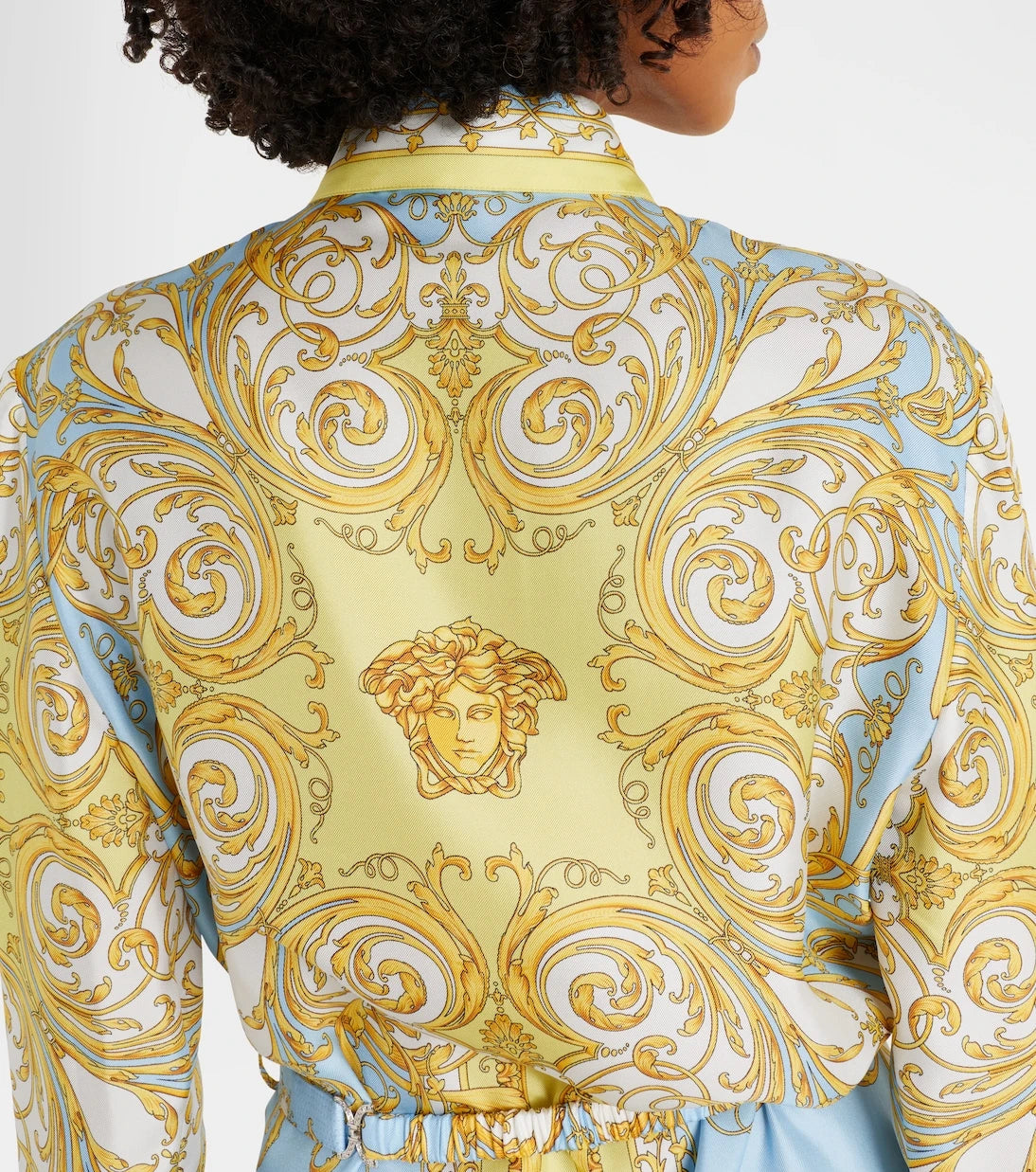 Versace - Barocco silk twill midi dress