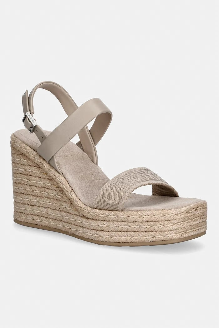 Calvin Klein eğimli platformlu sandaletler WEDGE ESPAD 70 WEBBING LTH