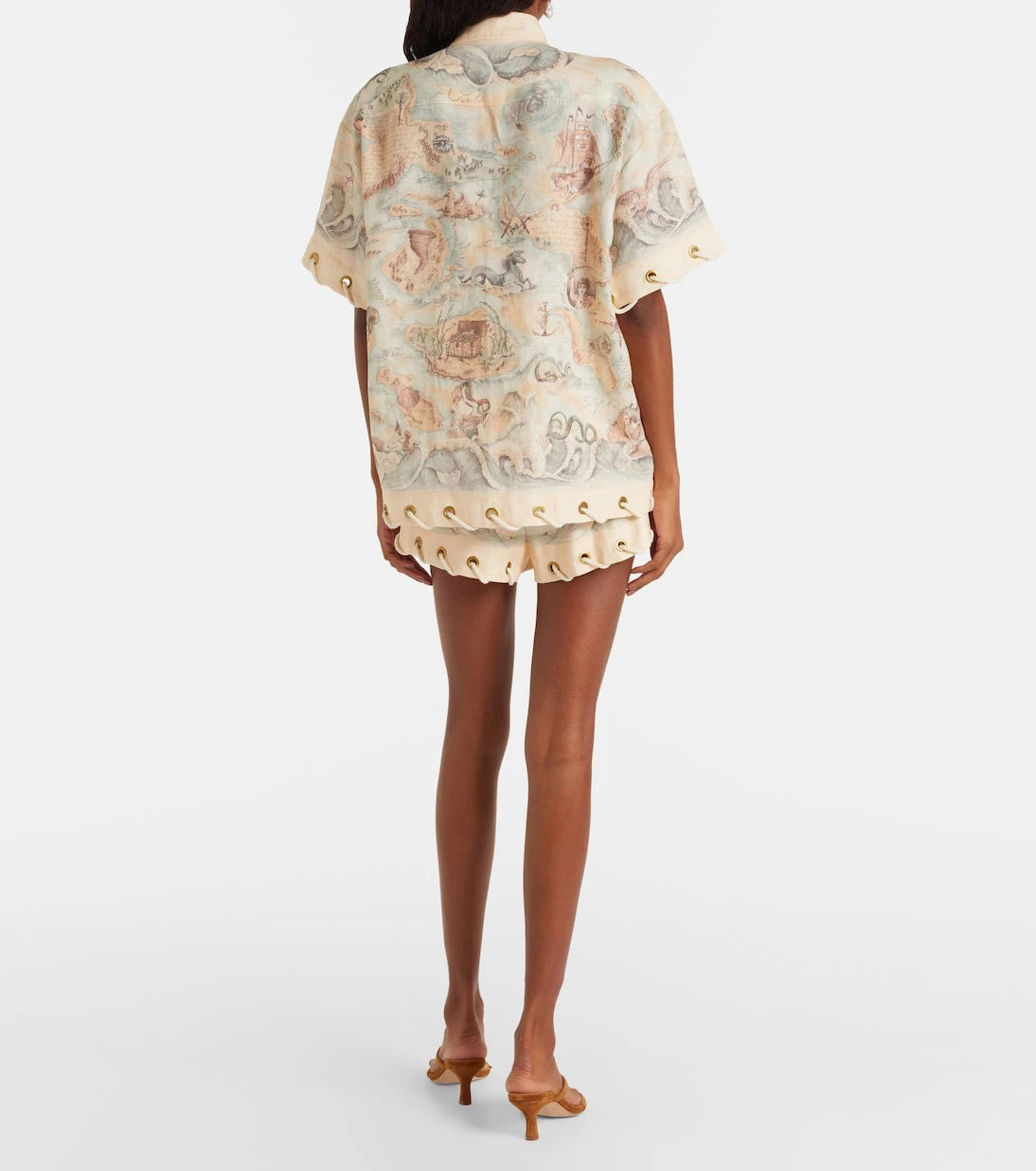 Zimmermann - Printed linen shorts