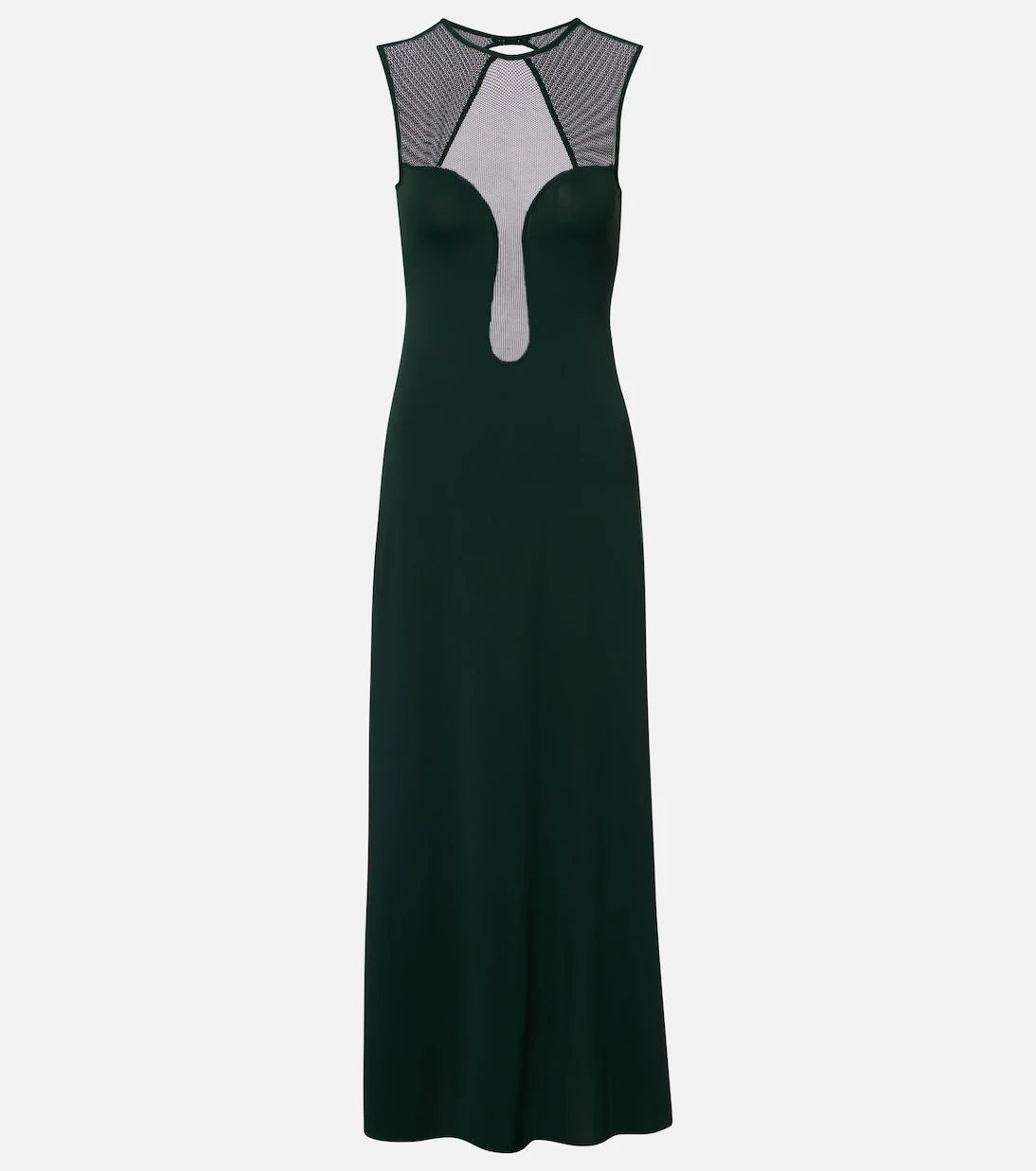Eres - Scene mesh-trimmed jersey maxi dress
