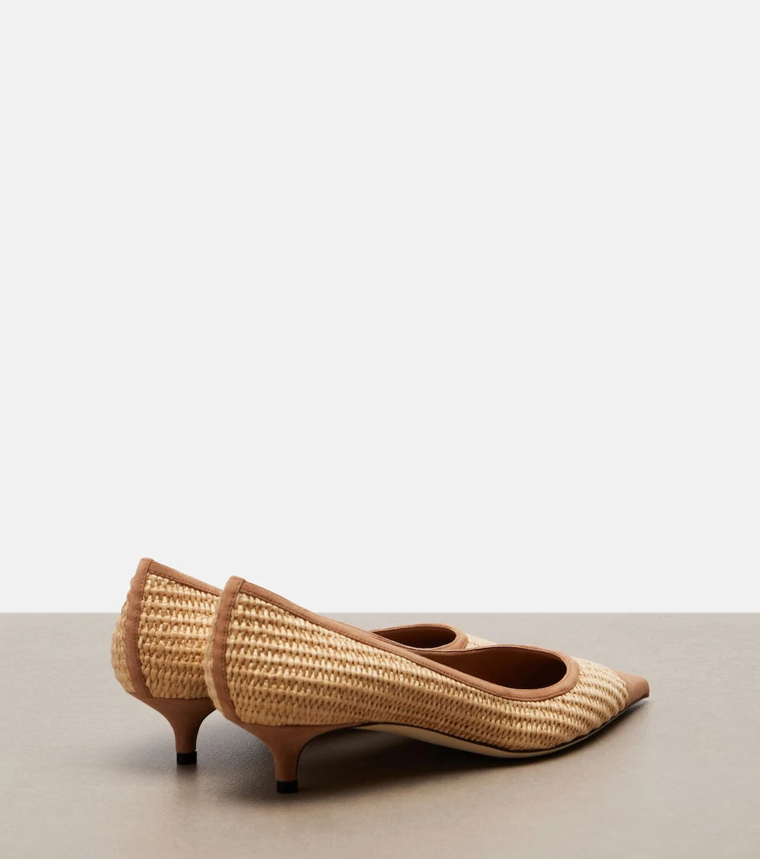 Jimmy Choo - Amelia suede-trimmed raffia pumps
