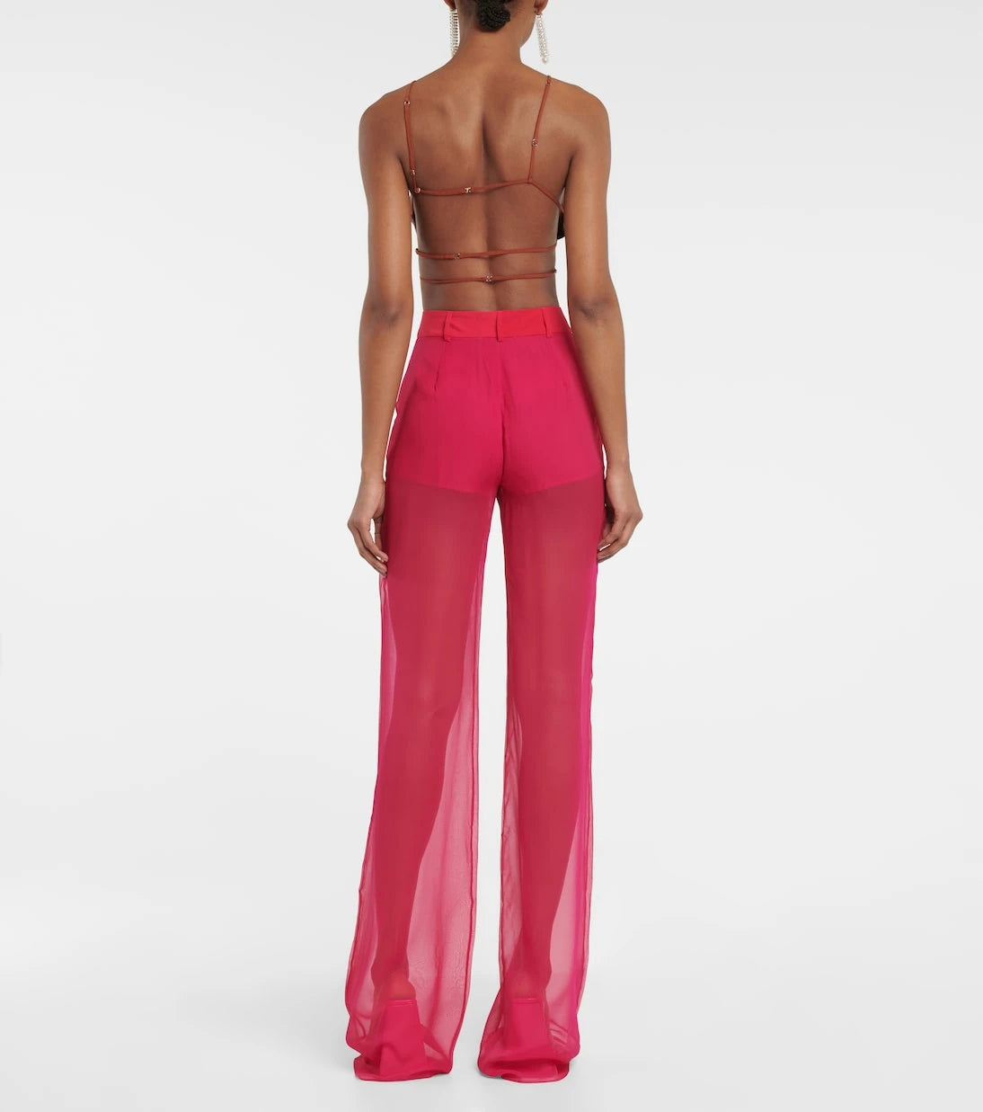 Nensi Dojaka - Mid-rise wide-leg silk pants