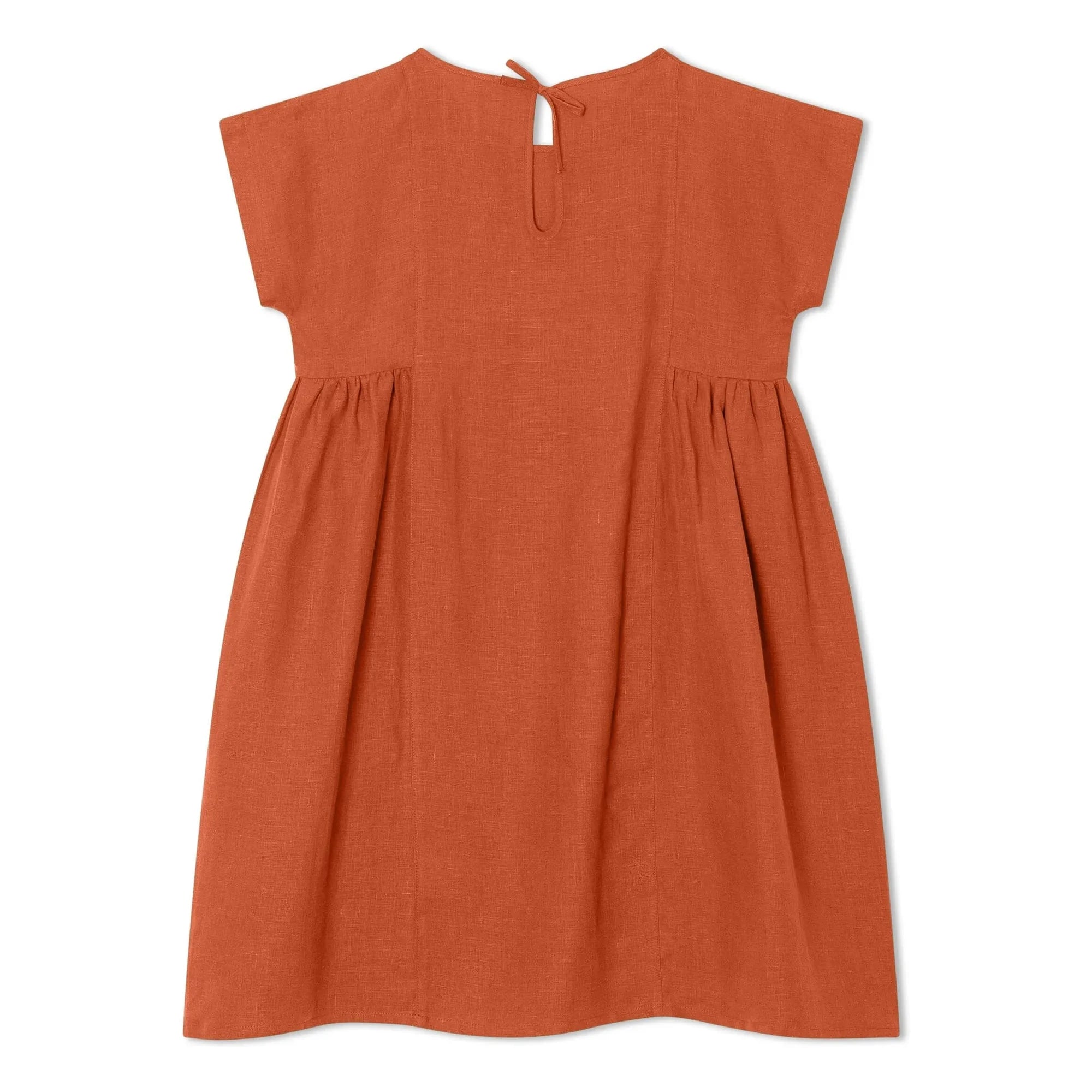 Matona - Boxy Linen Mi-Long Dress | Dark green
