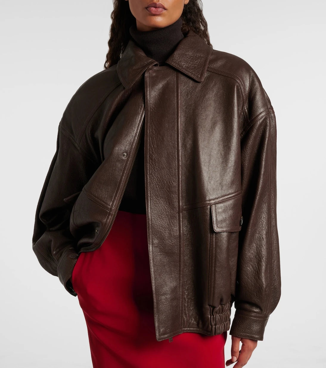 Saint Laurent - Leather bomber jacket