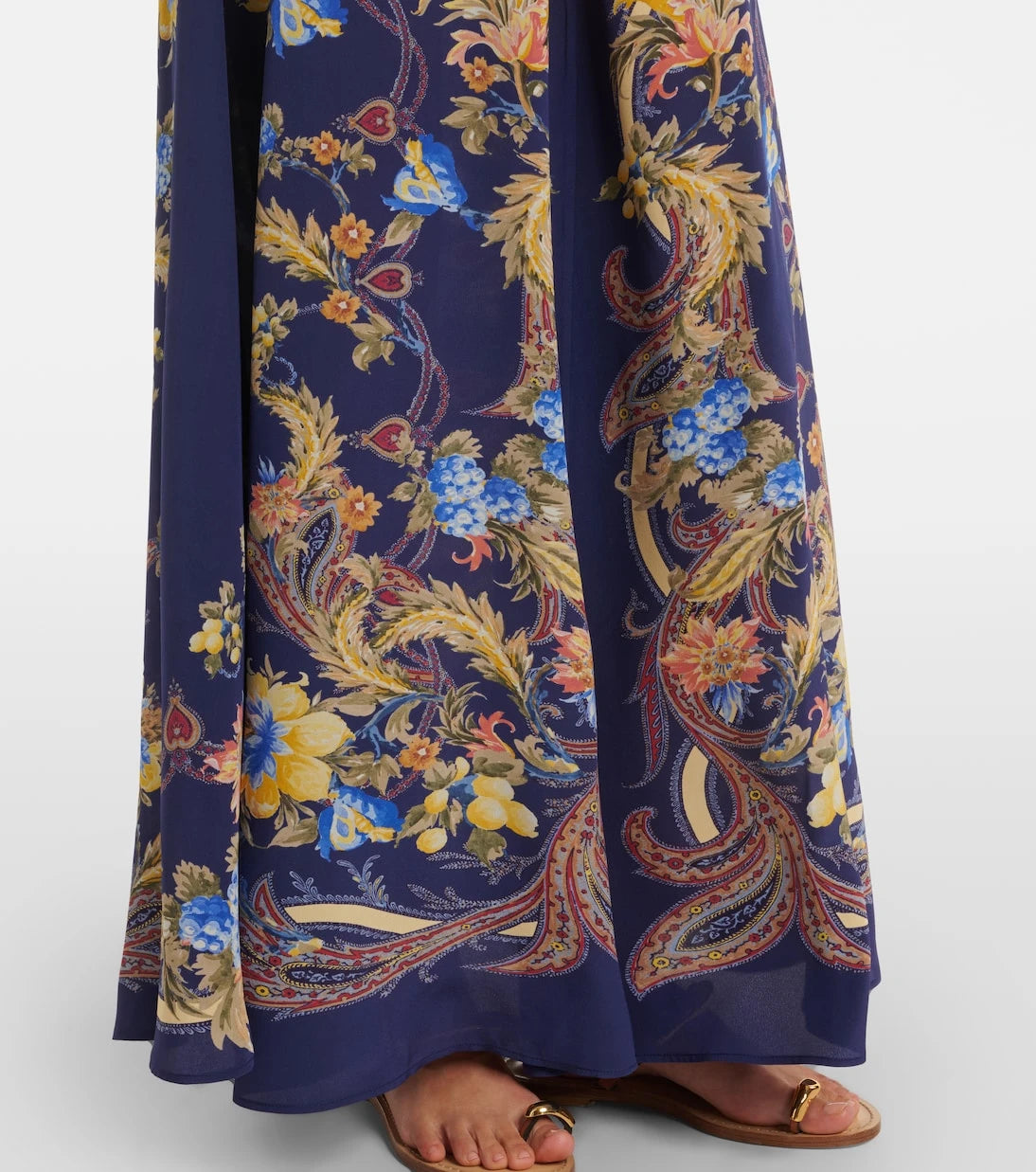 Etro - Paisley tie-neck silk maxi dress