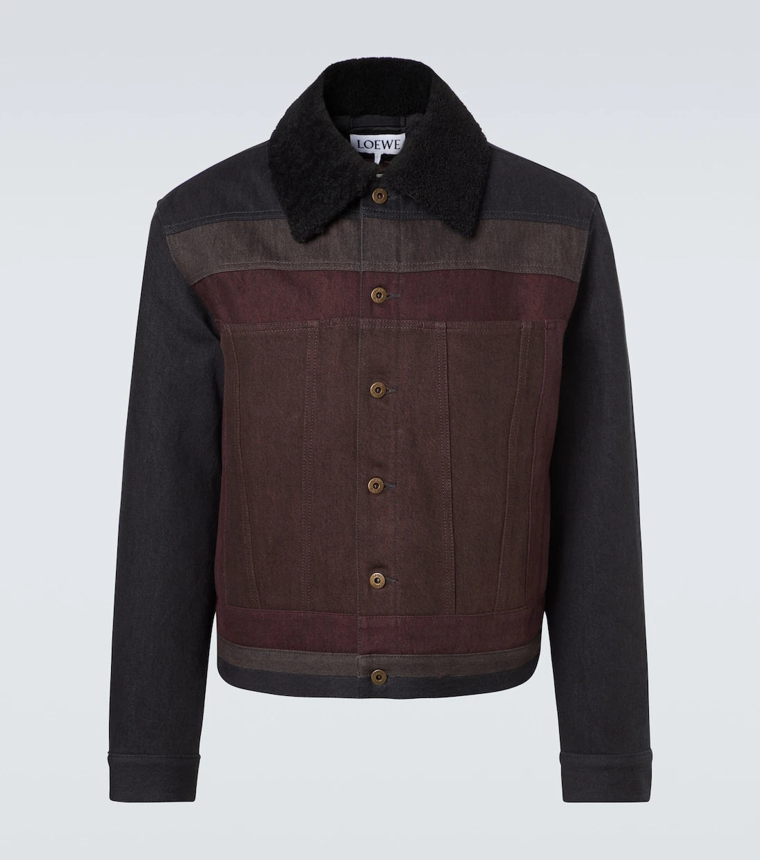 Loewe - Shearling-trimmed denim blouson jacket
