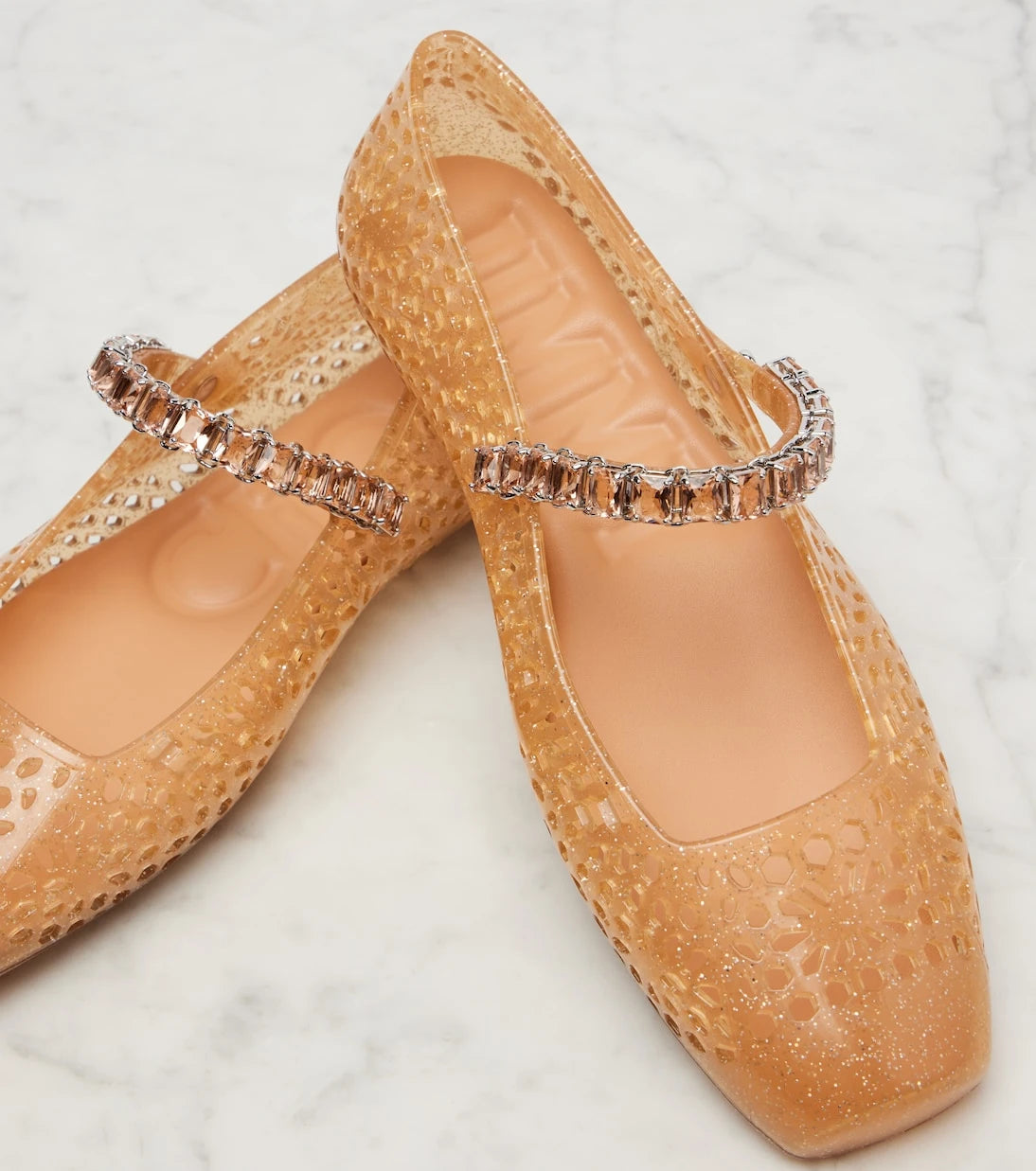 Jimmy Choo - Jelly crystal-embellished ballet flats