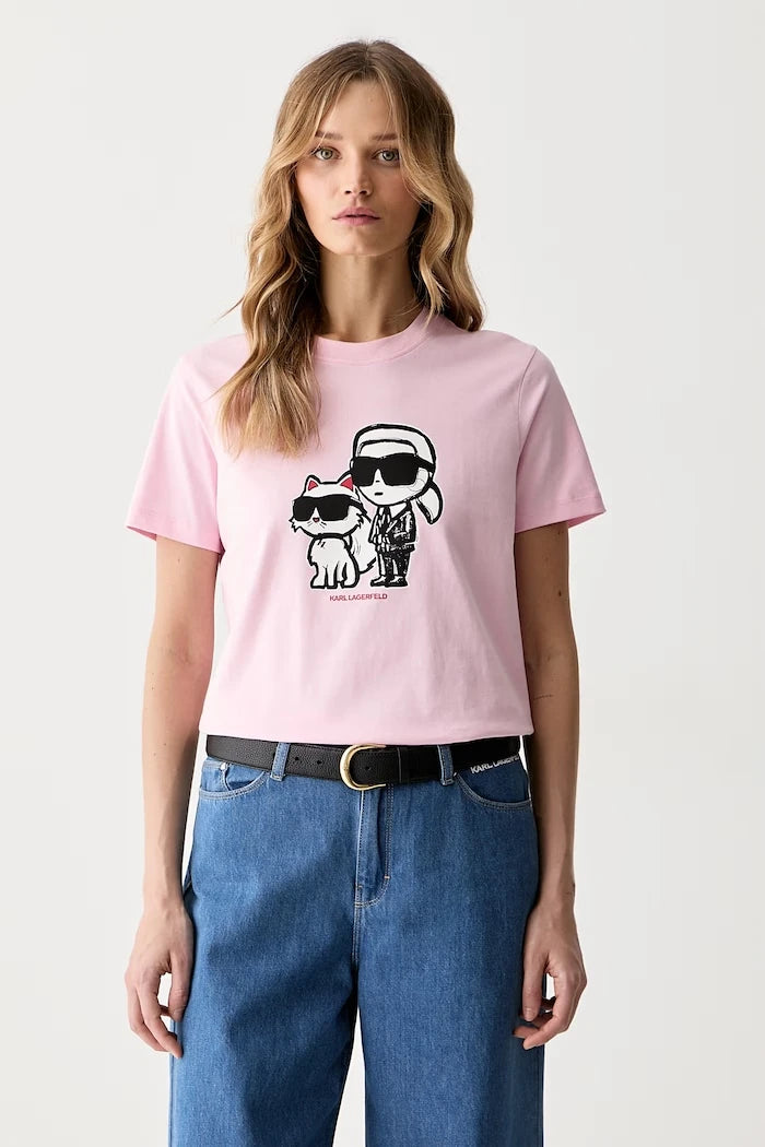 Karl Lagerfeld тениска дамска от памук IKON SKETCH