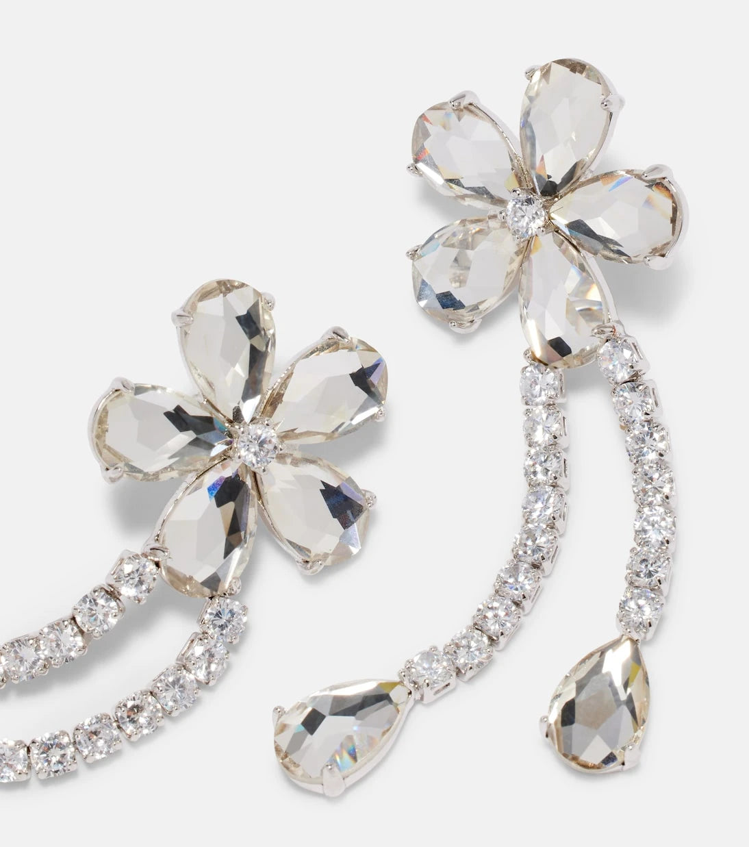 Self-Portrait - Crystal-embellished drop earrings