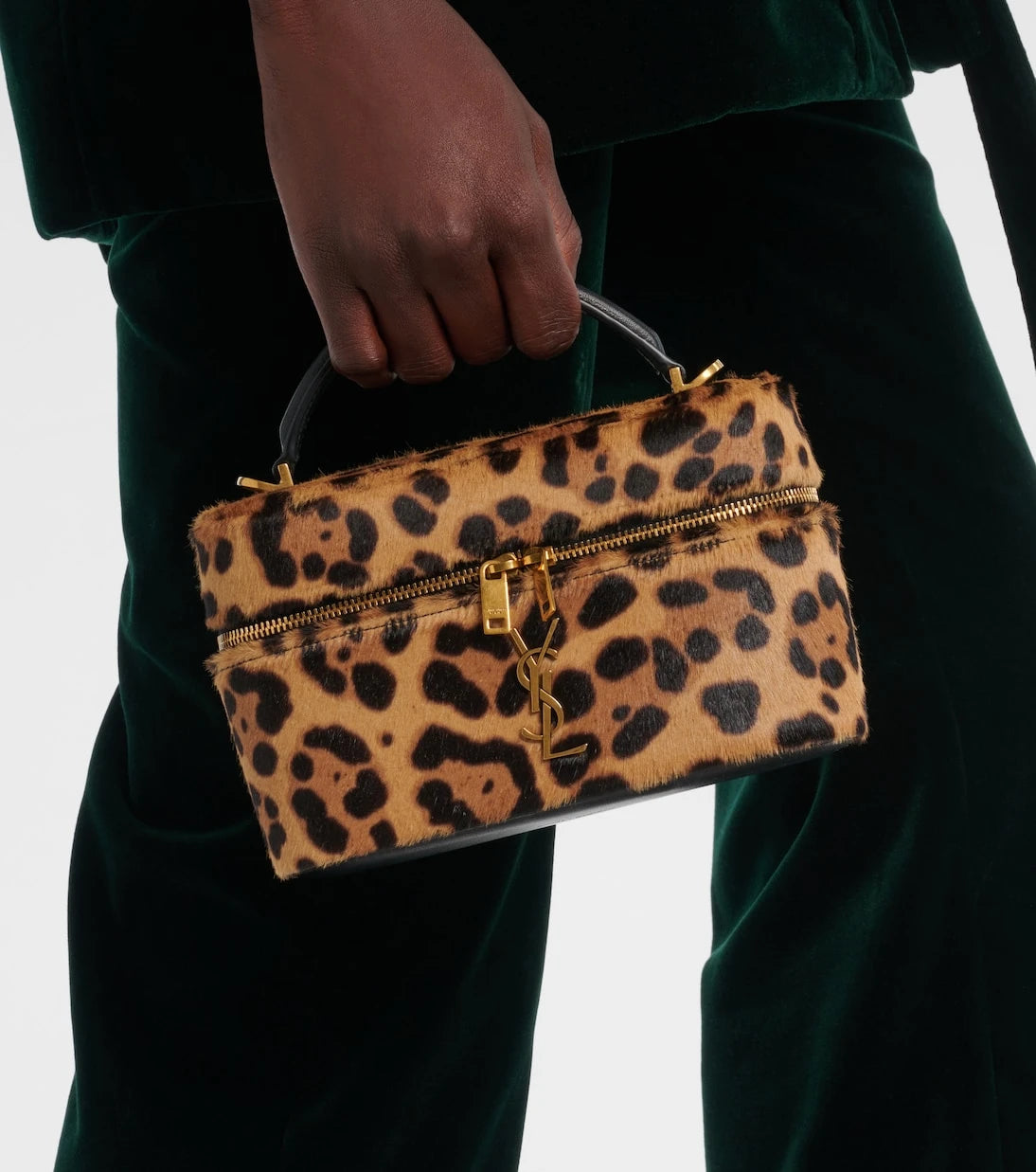 Saint Laurent - Gaby leopard-print calf hair vanity bag