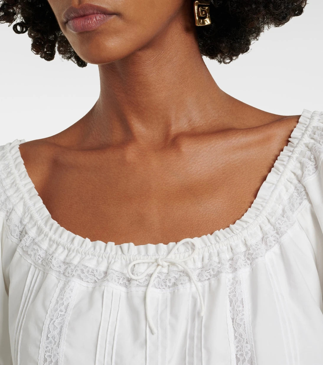 Faithfull - Galle lace-trimmed cotton top