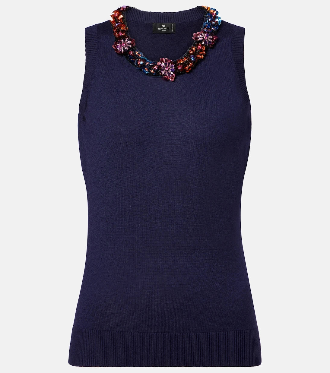 Etro - Embellished silk and cashmere top