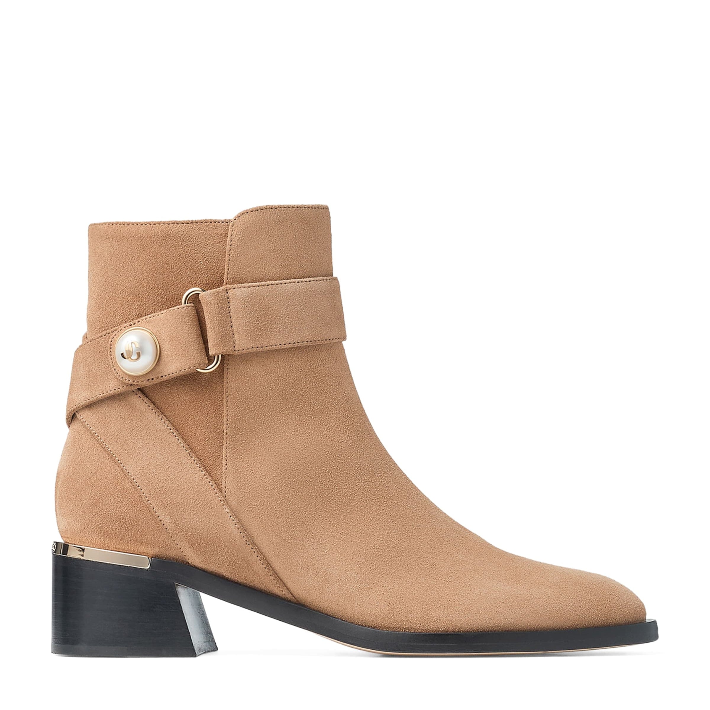Beige Noor 45 Suede Ankle Boots