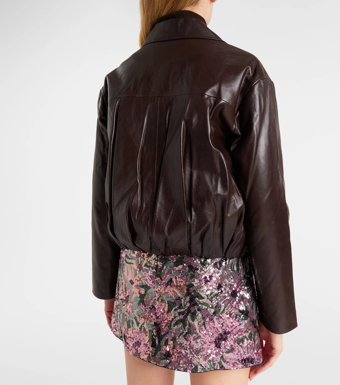 Self-Portrait - Cropped leather jacket