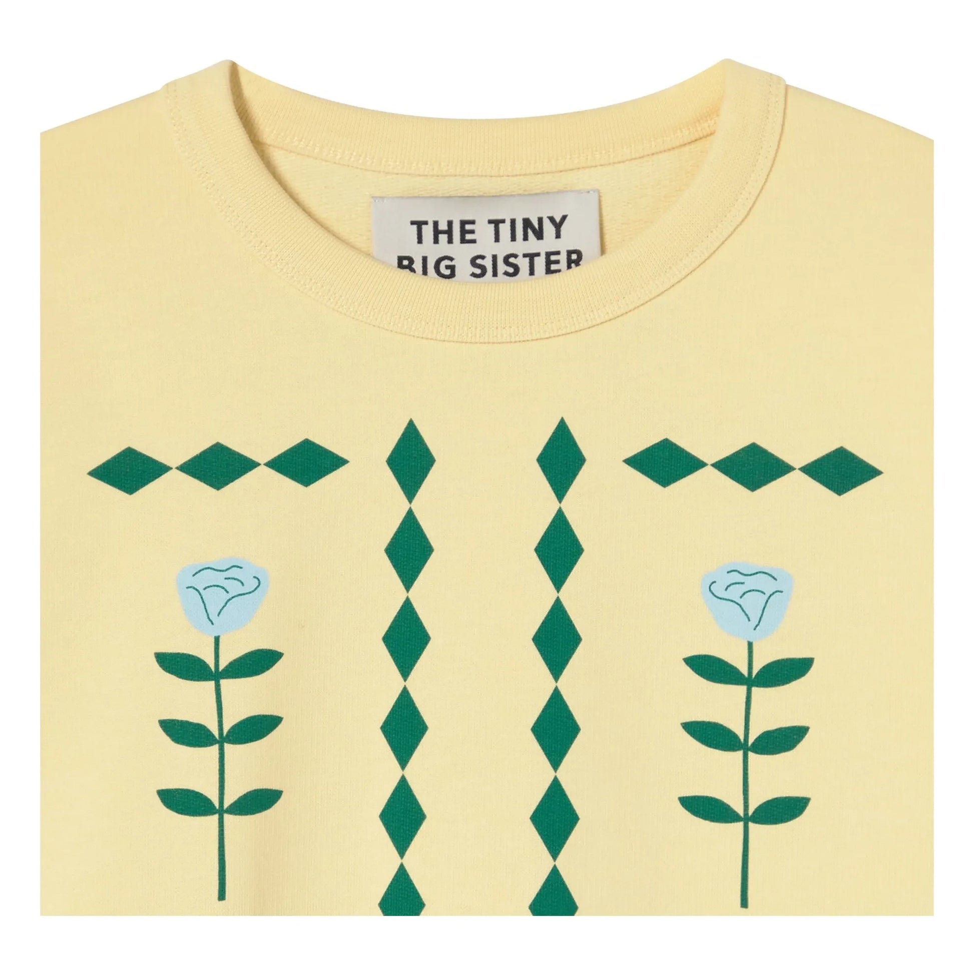 The Tiny Big Sister - Organic cotton flower sweatshirt | Yellow