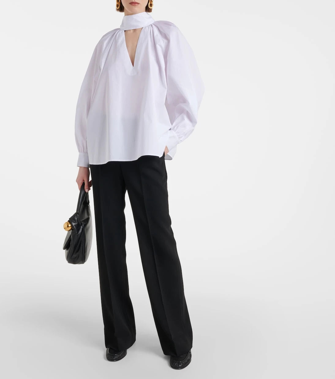 CO - Scarf-detail cotton poplin blouse