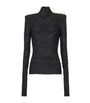 Balmain Black Baroque Jacquard Top