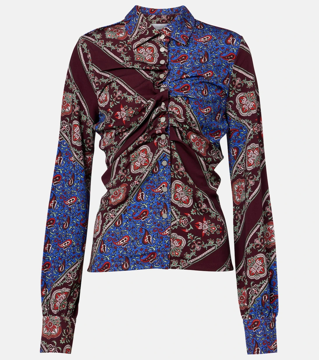 Rabanne - Gathered paisley printed shirt